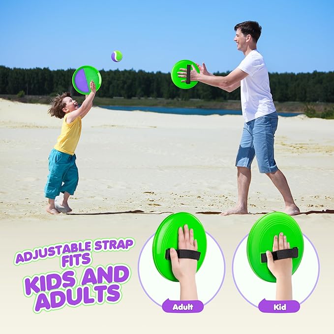Toss and Catch Ball Set Upgraded - Kids Toys Outdoor Games for Whole Family - Water-Resistant Great