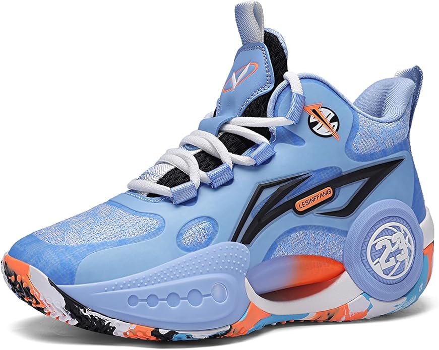 JMFCHI Kids Basketball Shoes High-top Sports Shoes Sneakers Durable Lace-up Non-Slip Running Shoes
