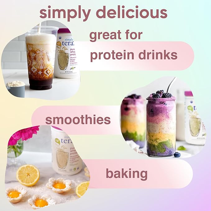 Simply tera's Pure Whey Protein Powder - Grass Fed Whey Protein Powder, Clean & Natural