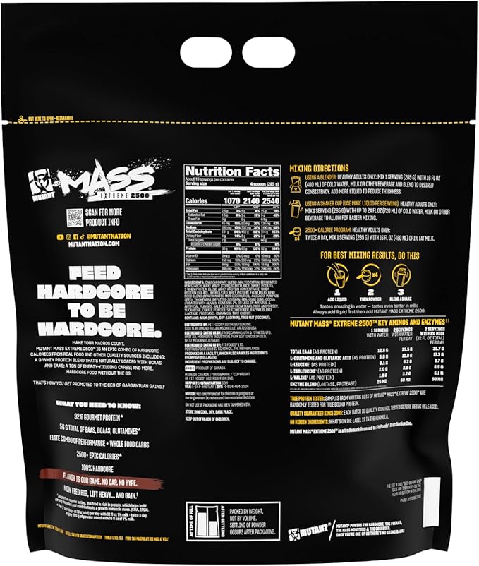 Mutant Mass Extreme Gainer ??Whey Protein Powder ??Build Muscle Size and Strength ??High Density