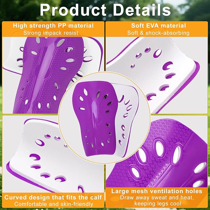 2 Pairs Shin Guards Soccer for Kids,Shin Pads Extra Lightweight Breathable Slide in Shin Guard for