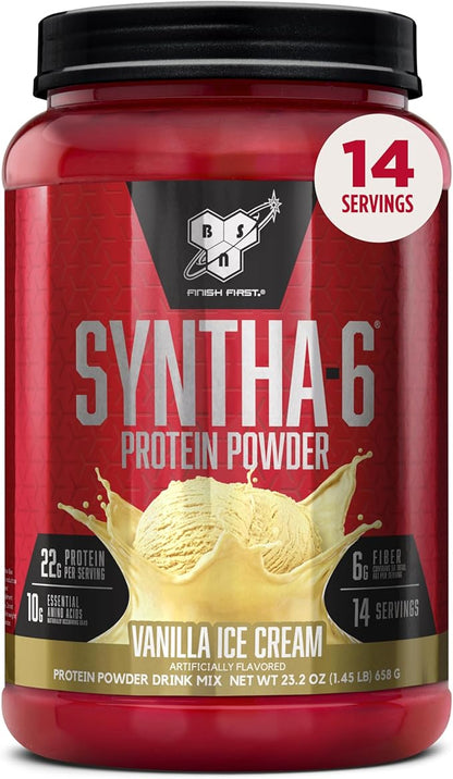 BSN SYNTHA-6 Premium Protein Powder with 6g of Fiber, Whey Protein, Micellar Casein, Milk Protein
