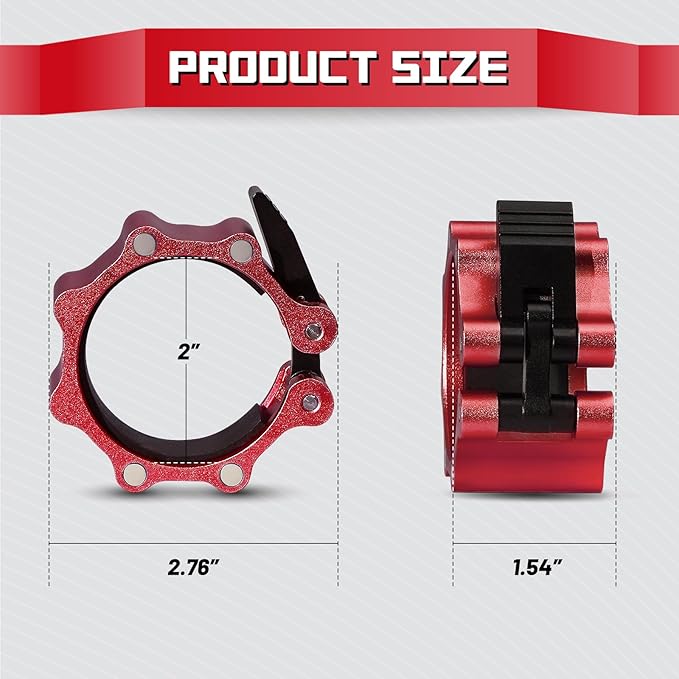 RitFit 2-Inch Magnetic Barbell Collars Locking Clamps - Heavy Duty Aluminum Alloy, Quick Release