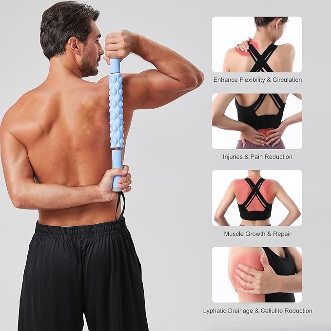 Muscle Roller,EVA Material, Massage Roller Stick for Athletes and Office Workers, Relieves Muscle