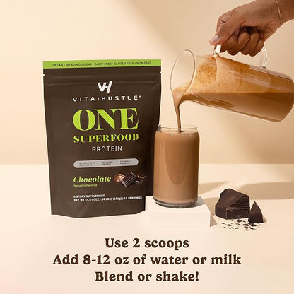 VitaHustle ONE Meal Replacement Shake - Plant Based Protein Powder by Kevin Hart - Vegan, Meal