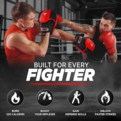 WYOX Curved Focus Mitts for Boxing & MMA | Durable PU Leather Punching Pads with Adjustable Strap |