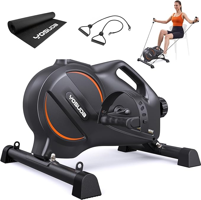 YOSUDA Under Desk Bike Pedal Exerciser - Magnetic Mini Exercise Bike for Arm/Leg Exercise, Desk