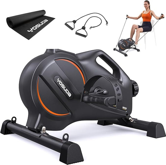 YOSUDA Under Desk Bike Pedal Exerciser - Magnetic Mini Exercise Bike for Arm/Leg Exercise, Desk