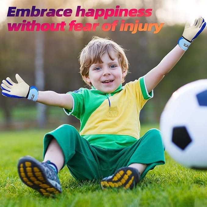 Sportout Kids Goalkeeper Gloves, Soccer Gloves with Double Wrist Protection and Non-Slip Wear
