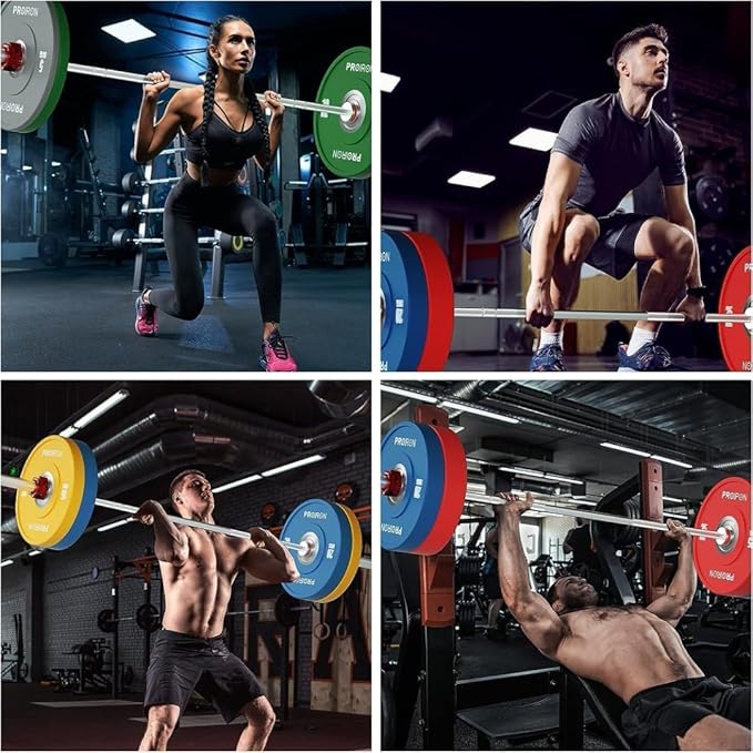 PROIRON Olympic Rubber Bumper Plates,Floor Protective Weight Plates,2" Solid Weight Plates for