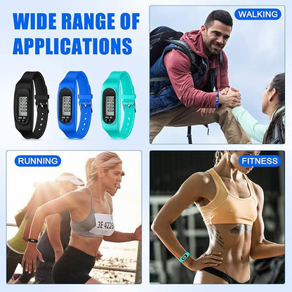 Geyoga 24 Pcs Pedometer for Walking Steps and Miles Pedometer Watch Silicone Steps Tracker Running