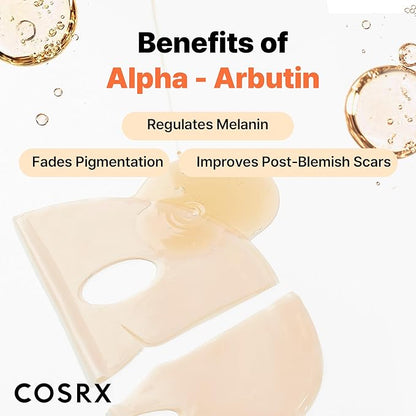 COSRX The Alpha-Arbutin Discoloration Care Hydrogel Face Masks Skincare 3 EA, Collagen Face Mask