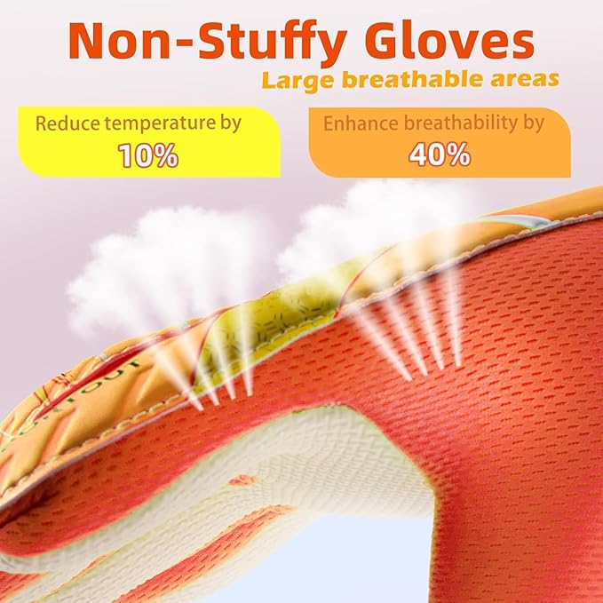 Sportout Kids Goalkeeper Gloves, Soccer Gloves with Double Wrist Protection and Non-Slip Wear