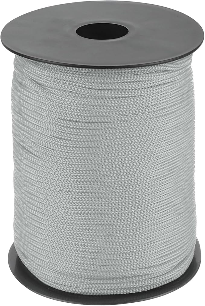 MECCANIXITY 1/8 Inch Polypropylene Rope Braided Ropes, 328ft Nylon Rope Hollow Utility Cord for