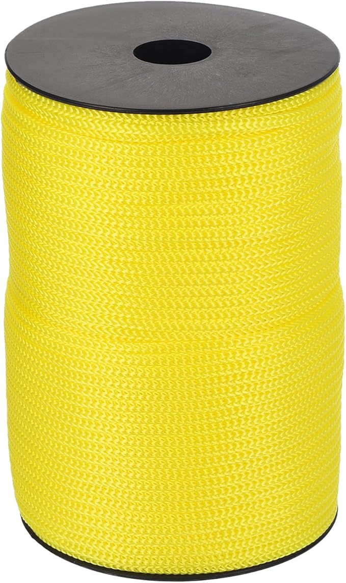 MECCANIXITY 5/32 Inch Polypropylene Rope Braided Ropes, 328ft Camping Rope Hollow Utility Cord for