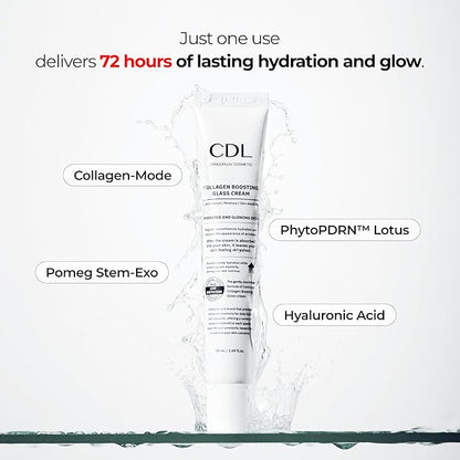 Korean Collagen Duo: Overnight Collagen Lifting Hydrogel Mask (5pcs) + 72HR Hydrating Glass Glow