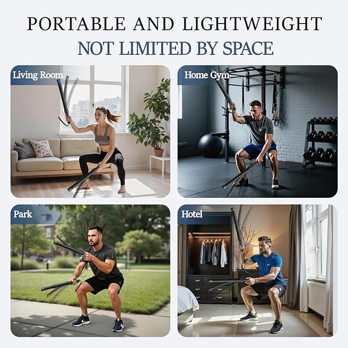 Ropeless Battle Ropes for Exercise Workout, Cordless Jump Rope, Portable Workout for Home Gym