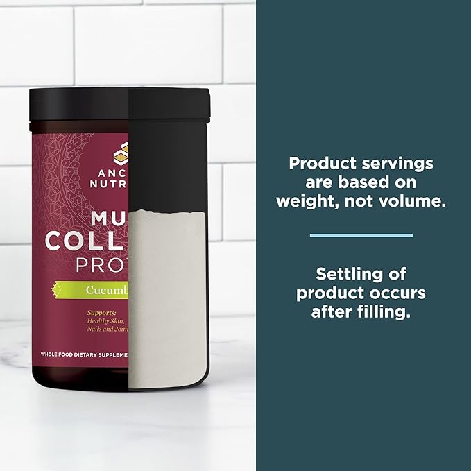 Ancient Nutrition Collagen Powder Protein, Multi Collagen Protein, Cucumber Lime, Hydrolyzed