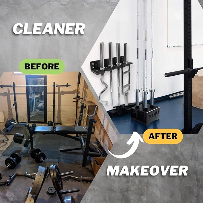 Yes4All Vertical Storage Rack, Home Gym Organizer, Barbell & Dumbbell Rack for 2-inch Olympic &