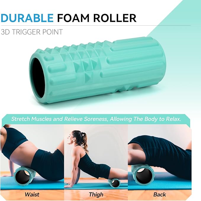 5 in 1 Foam Roller Set, High Density Fitness Exercise Foam Roller for Deep Tissue Muscle Massage