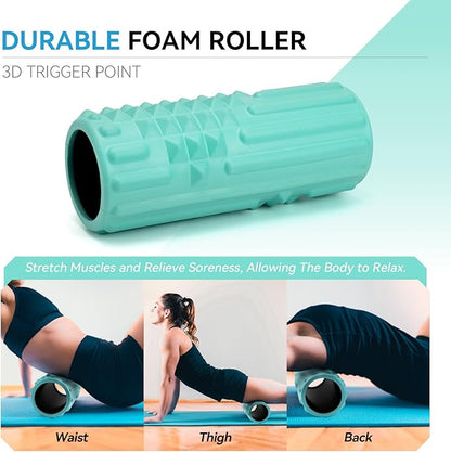 5 in 1 Foam Roller Set, High Density Fitness Exercise Foam Roller for Deep Tissue Muscle Massage