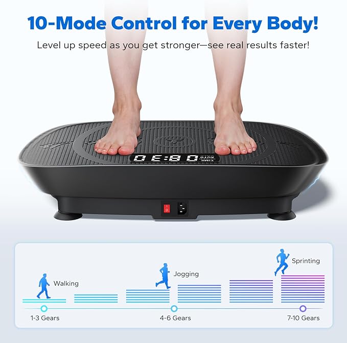 MERACH Vibration Plate Exercise Machine, Slim Vibration Plate for Lymphatic Drainage Weight Loss