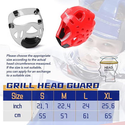 Kids Adults Karate Headgear with Face Shield, MMA Martial Arts Headgear Boxing Soft Helmet