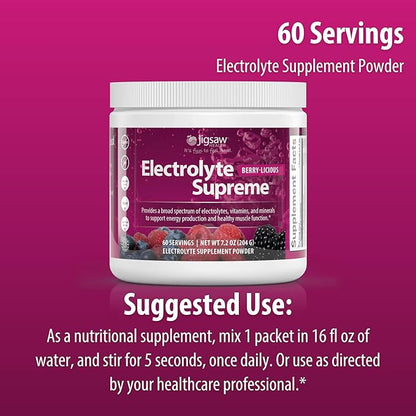 Jigsaw Health Electrolyte Supreme | Broad Spectrum of Electrolytes + Trace Minerals | Berry-Licious