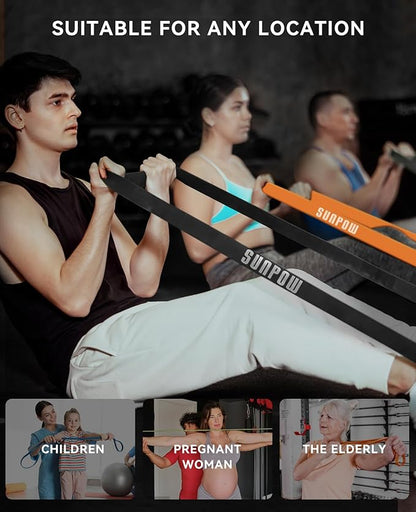 SUNPOW Pull Up Assistance Bands, Resistance Bands Set of 5 for Working Out, Pull Up Bands, Exercise