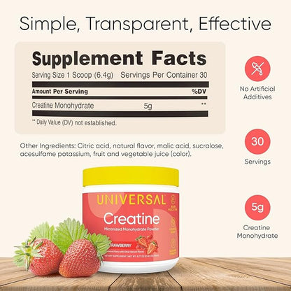 Universal U Creatine Monohydrate for Women - Flavored Creatine Powder, Female Strength, Energy