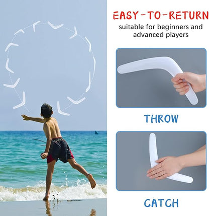 24 Pcs Plastic Boomerangs Craft for Teens Color Your Own DIY V Shaped Returning Boomerangs with