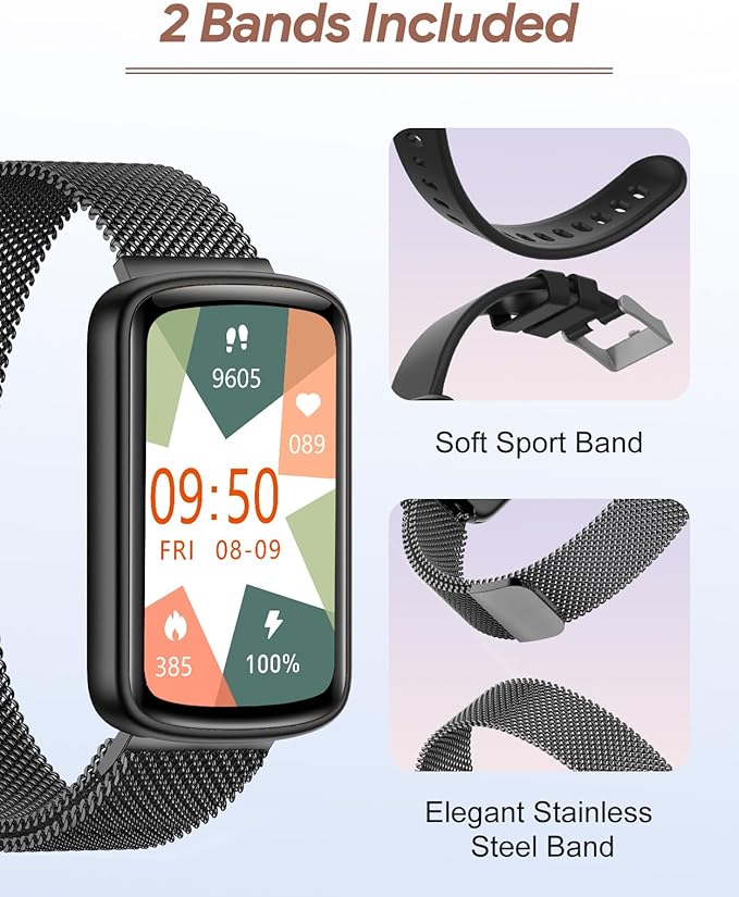 Fitness Tracker, Fitness Watches for Women Men with Heart Rate Monitor Blood Oxygen Sleep Tracker