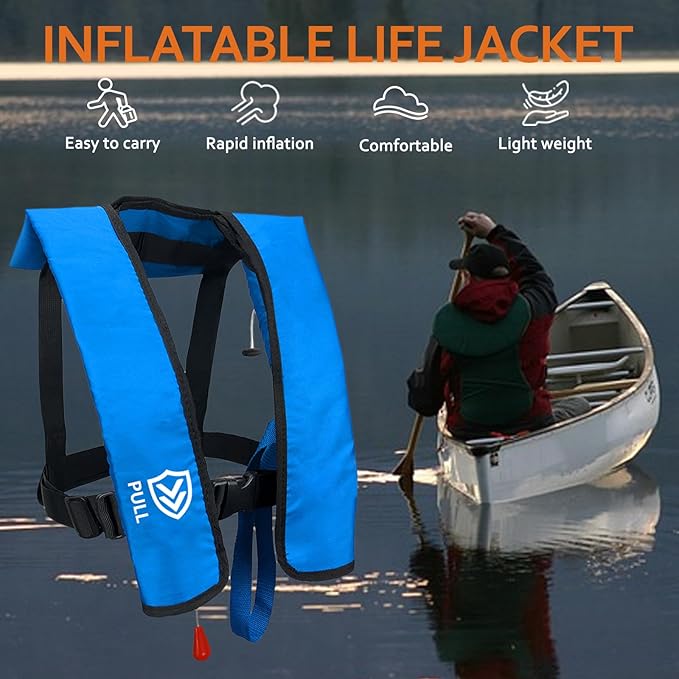 Automatic/Manual Inflatable Life Jacket| Inflatable PFD Kayak Vest Adult| Life Vest for Adults|