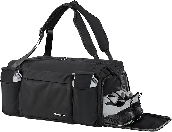 Gym Bag for Men with 2 Upgraded Bottle Holders Convertible Duffle Bag and Gym Backpack Waterproof