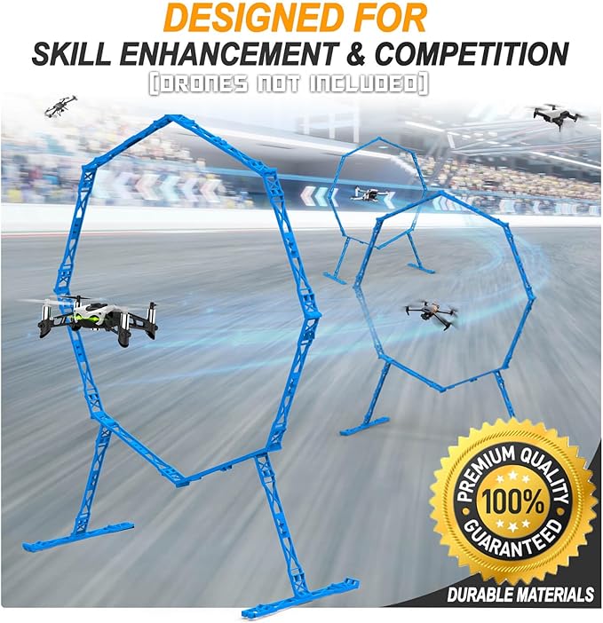Drone Obstacle Course, Includes 3 Pack Easy to Build Obstacle Hoop, FPV Racing Drone Loop Gate