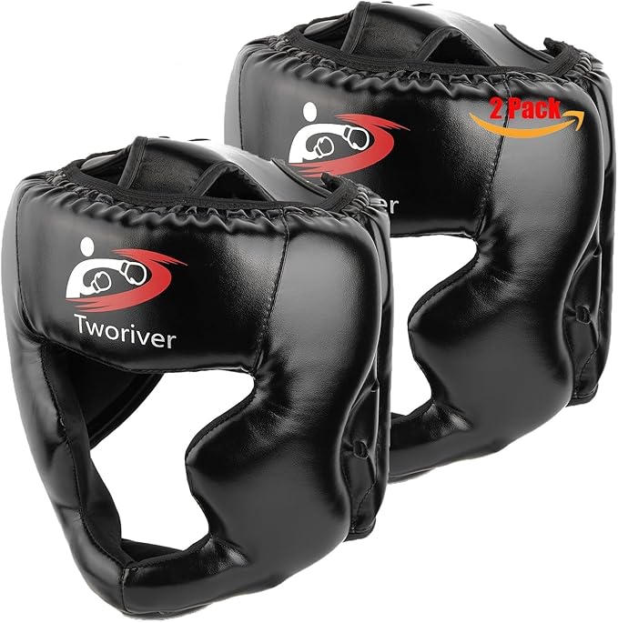 Boxing Headgear 1 or 2 Pack, One Size Fits All Ages MMA Headgear, Closed Type Boxing Helmet