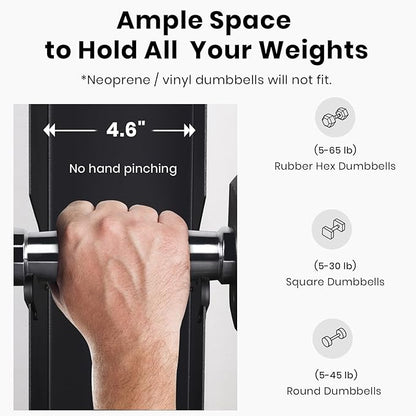 LIONSCOOL Premium Solid Steel Dumbbell Rack Stand Only, A-Frame Portable Weight Storage Organizer
