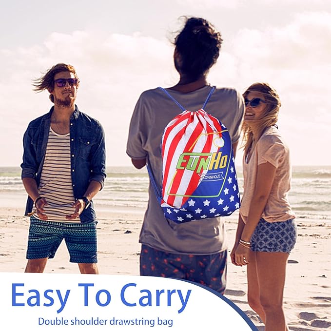 EunHo Dual Sided Cornhole Bags Regulation Set of 8 Professional Cornhole Bean Bags Slick and Stick