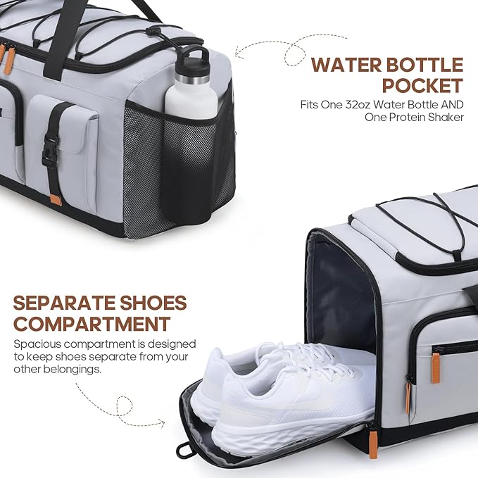 Gym Bag for Men and Women with Shoe & Laptop Compartment, 3-in-1 Sports Travel Duffel Bag