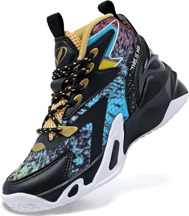 VITUOFLY Kids Basketball Shoes Boys Air Cushion Sneakers Girls Mid Top School Hoops Shoes Non-Slip
