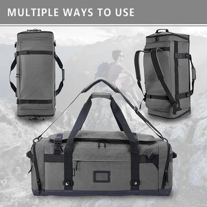 Large Duffle Bag for Travel - Men & Women, Foldable Gym Duffle Backpack, Heavy Duty Tactical