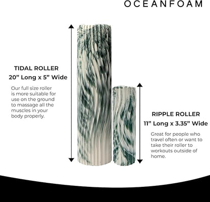 Oceanfoam Tidal Roller - Hunter Marbled - Muscle Massage Foam Roller for Back Pain & Stretching