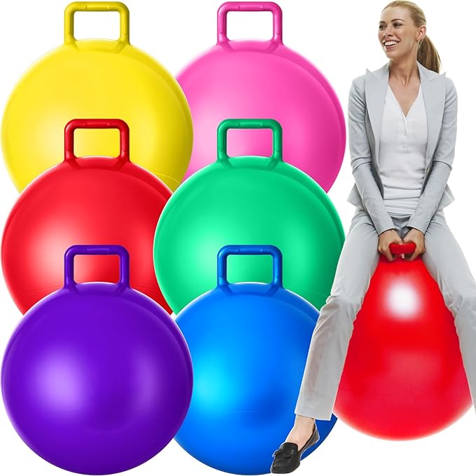 Lewtemi 6 Pcs Hopper Ball Carnival Outdoor Games 29 Inch Jumping Hopping Inflatable Bouncing Ball