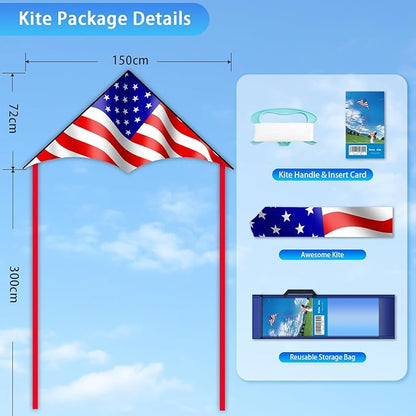 Large Delta Kite for Kids & Adults - Easy to Fly Outdoor Kites for Kids Ages 8-10, Perfect for