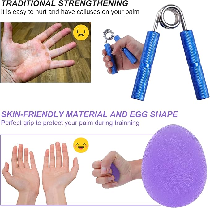 Stress Balls for Adults, Hand Exersicers for Strength, Squeeze Balls for Hand Therapy, Hand