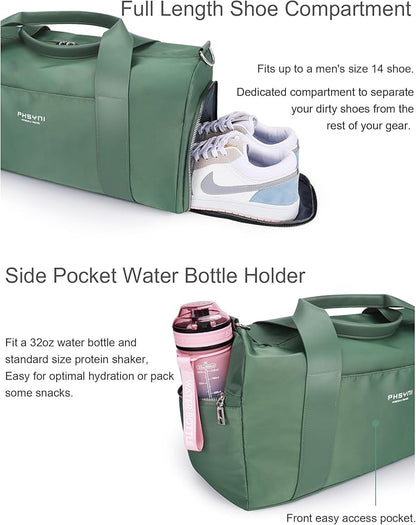 Gym Bag for Women Girls with Shoe Compartment & Wet Pocket - Duffle Bag for Travel Sports Fitness