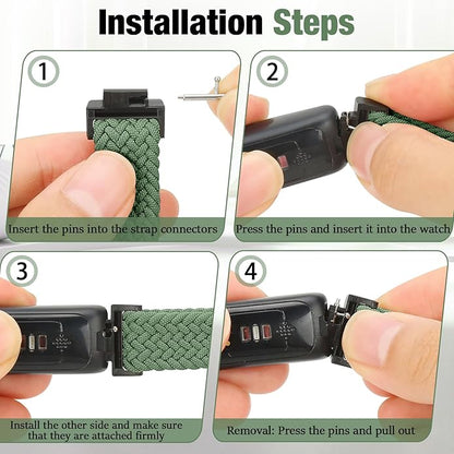 Elastic Braided Watch Band Compatible with Fitbit Inspire 3/Inspire 2/Inspire/Inspire HR/Fitbit ace