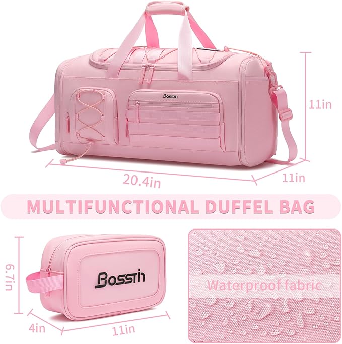Bosstin Gym Bag for Women & Men,45L Travel Duffle Sports Duffel Bag Gym Weekender Overnight