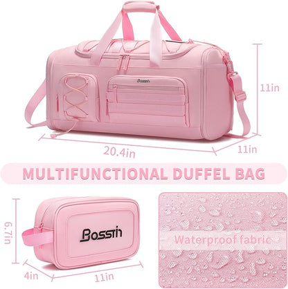 Bosstin Gym Bag for Women & Men,45L Travel Duffle Sports Duffel Bag Gym Weekender Overnight