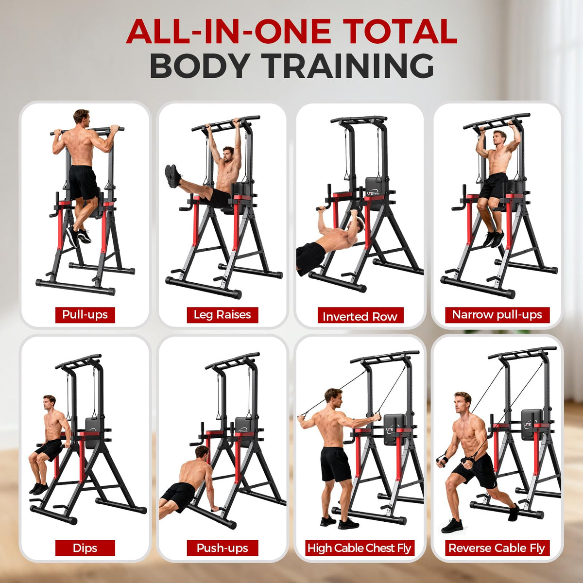 Power Tower Pull Up Bar Free Standing,Home Gym Strength Training Equipment
